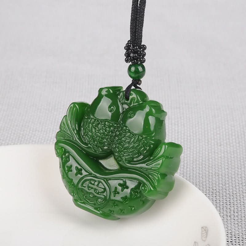 Hetian Jade Fish Pendant (Abundance Symbol)