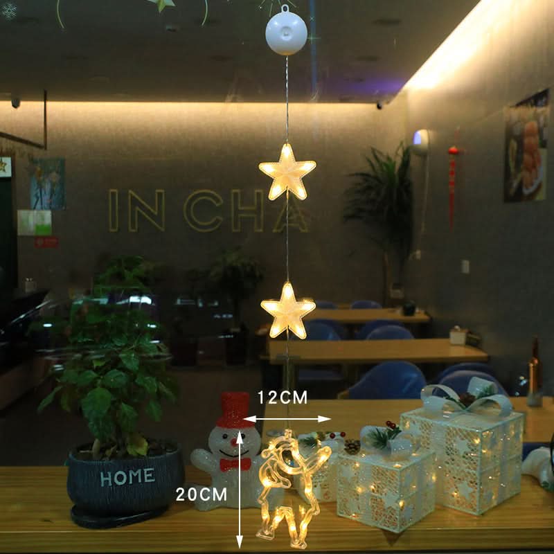 3-Pack LED Star Christmas Window Hanging Lights