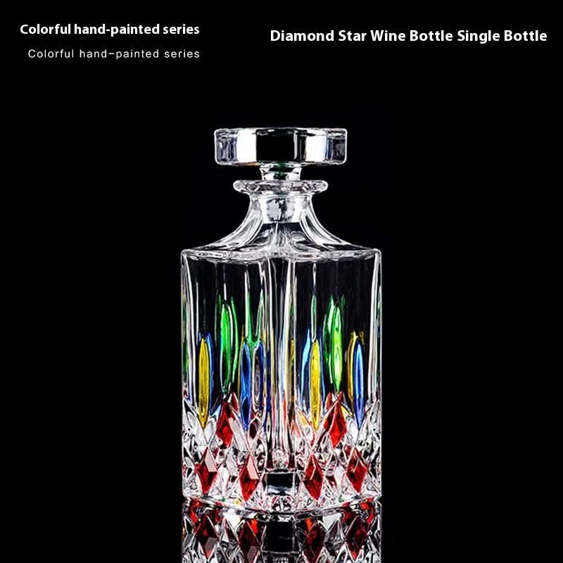 Bouteille de vin étranger peinte à la main en couleur, style whisky, carafe à vin en cristal, séparateur de liqueur