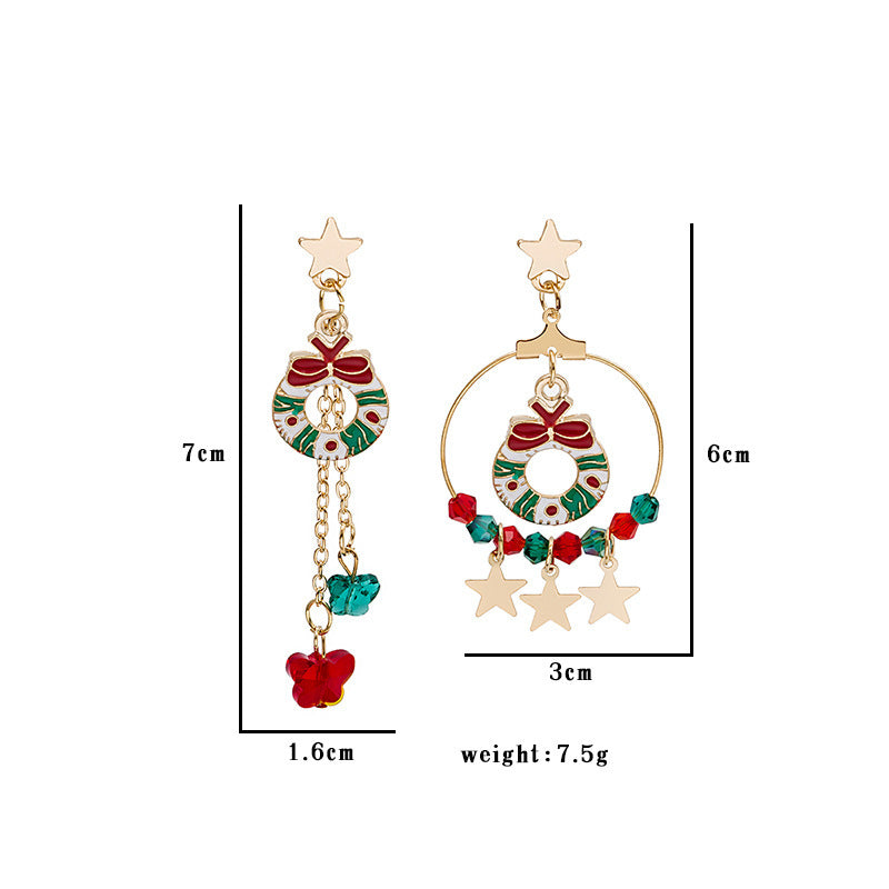 Creative Christmas Elk Star Pendant Set Jewelry Earrings