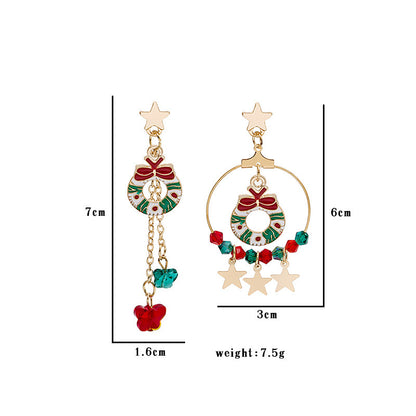 Creative Christmas Elk Star Pendant Set Jewelry Earrings