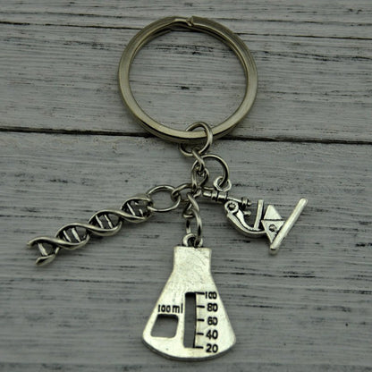 DNA double helix molecule keychain