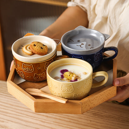 Ceramic cat mug color options