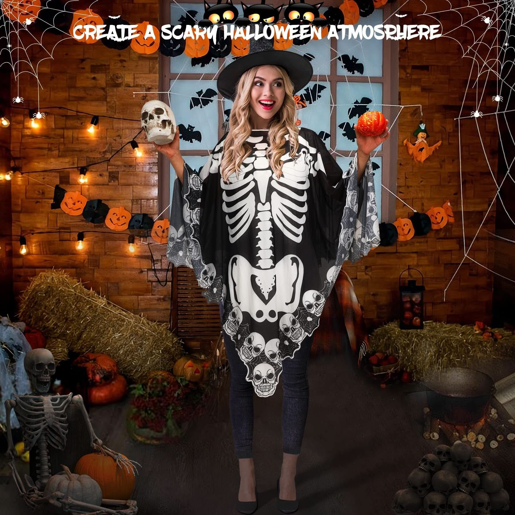 Lace Skull Cape Halloween Costume for Women