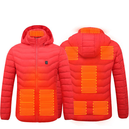 USB Heated Jacket for Men – 3-Level Electric Thermal Coat with Cotton Lining
