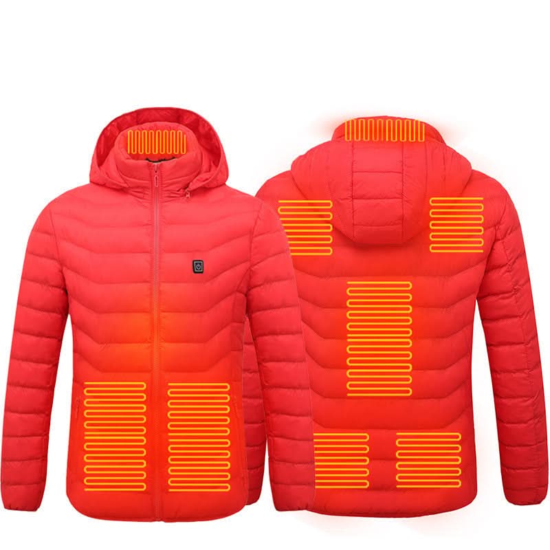 USB-beheizbare Jacke für Herren – 3-stufiger elektrischer Thermomantel mit Baumwollfutter 