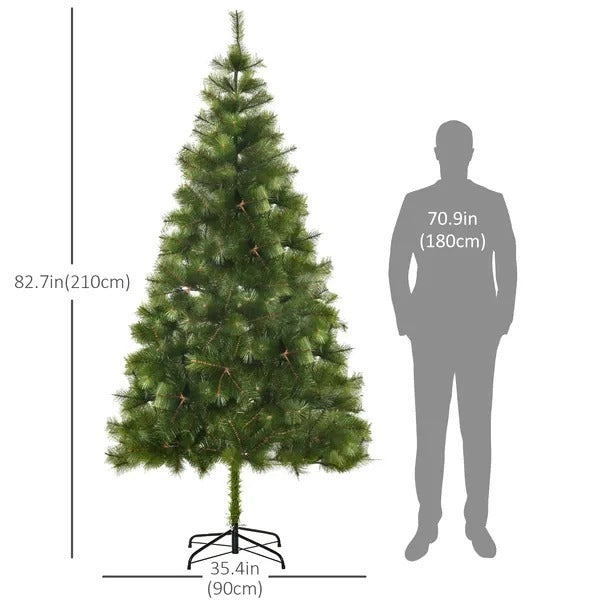 7 FT Christmas Tree Artificial Pine Tree Christmas Decoration 505 Branches Green