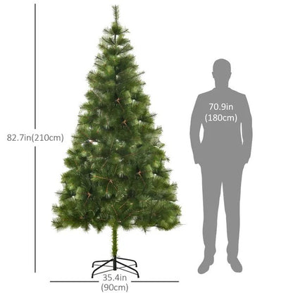 7 FT Christmas Tree Artificial Pine Tree Christmas Decoration 505 Branches Green