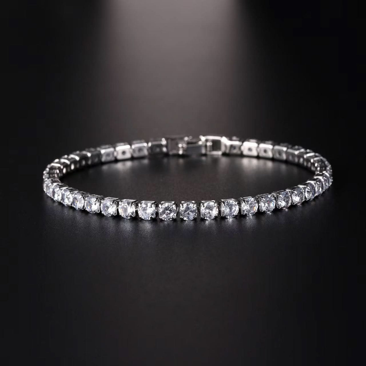 Sparkling Zircon Bracelet, Unisex, Detachable Extender Chain