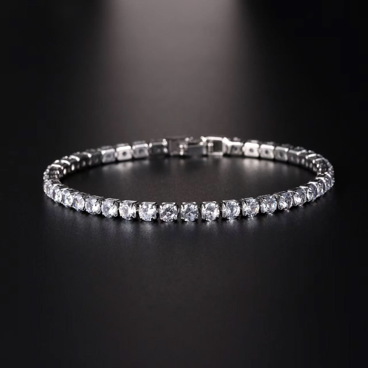 Luxury Sparkling Zircon Bracelet (Unisex) | Detachable Extender Chain | Premium Statement Jewelry for Daily, Beach, and Christmas Outfits