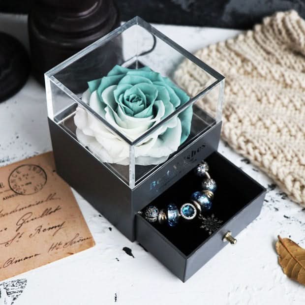 Eternal Rose and Carnation Flower Jewelry Box– A Timeless Symbol of Love