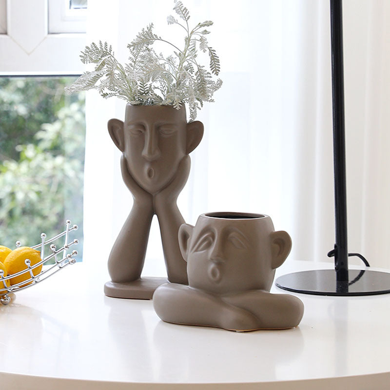 Face&Hand Ceramic vase decoration