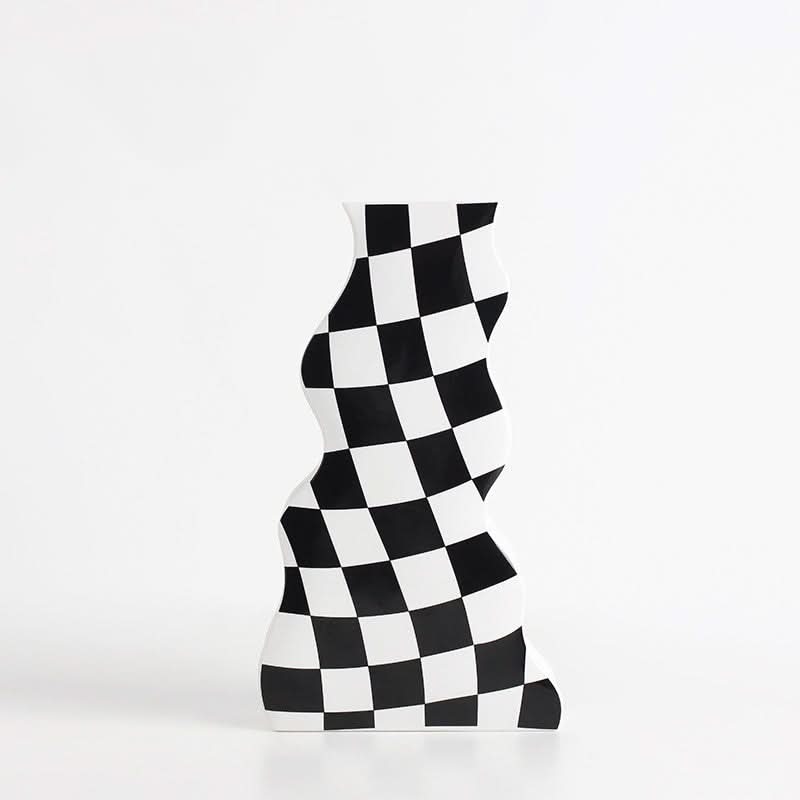 Checkerboard Ceramic Vase Ornament