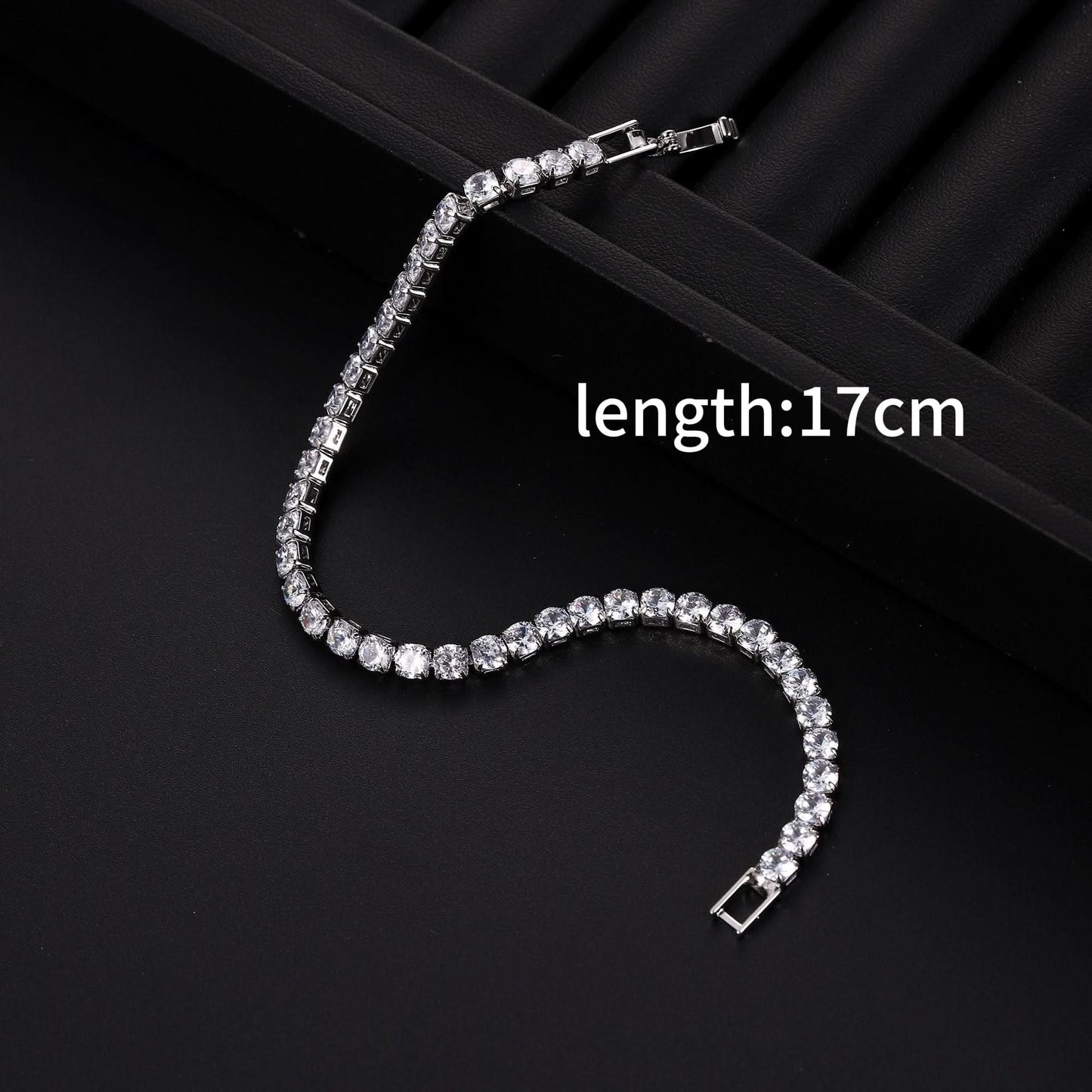 Luxury Sparkling Zircon Bracelet (Unisex) | Detachable Extender Chain | Premium Statement Jewelry for Daily, Beach, and Christmas Outfits