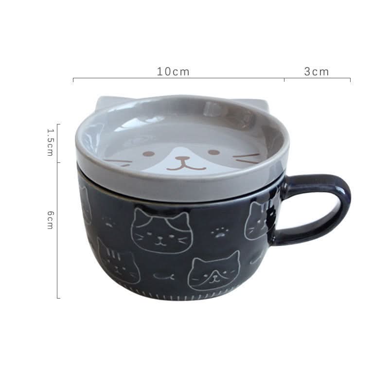 Japanese-Style Ceramic Cat Mugs