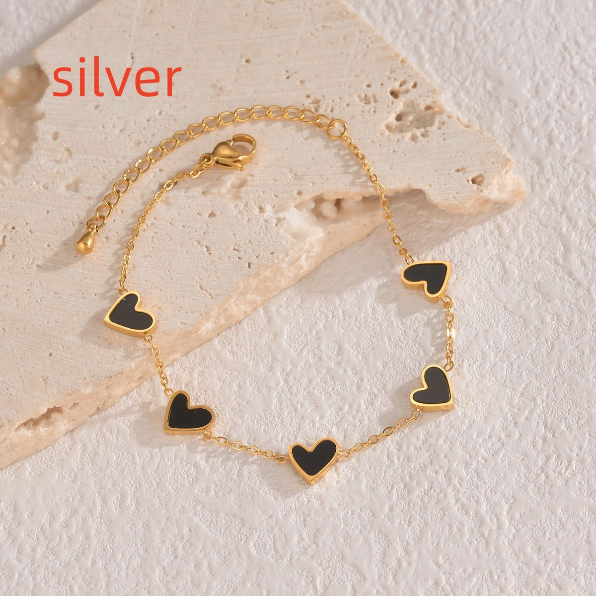 Stainless Steel Heart Bracelet, Valentine's Jewelry Gift