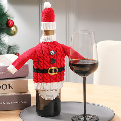 Christmas Holiday Decoration Knitted Clothes Wine Bottle