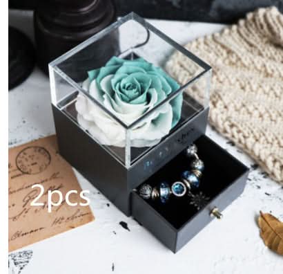 Eternal Rose and Carnation Flower Jewelry Box– A Timeless Symbol of Love