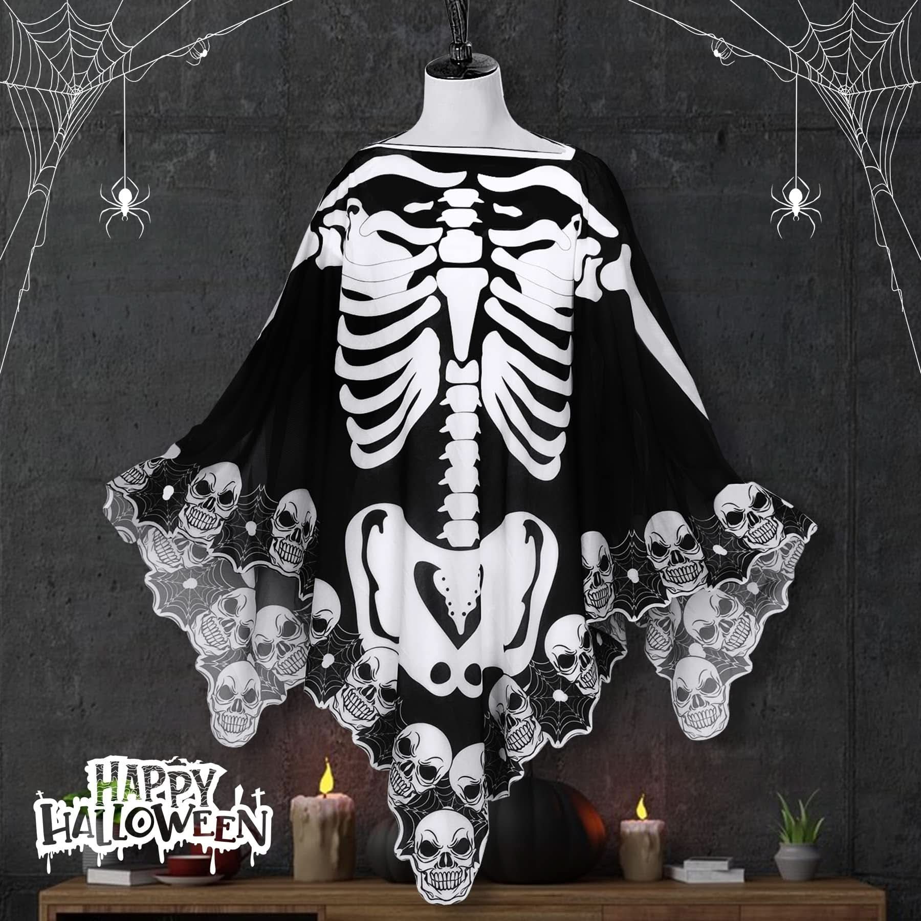 Lace Skull Cape Halloween Costume for Women