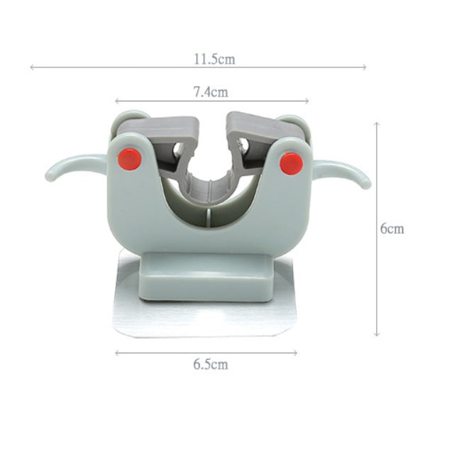 Nail-Free Adhesive Mop & Broom Holder, Wall-Mounted