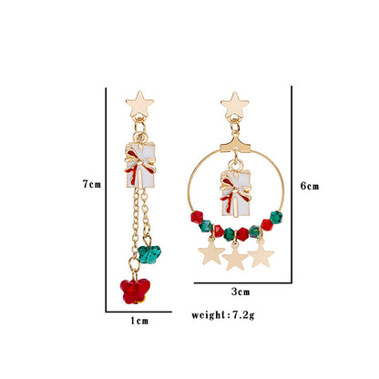 Creative Christmas Elk Star Pendant Set Jewelry Earrings