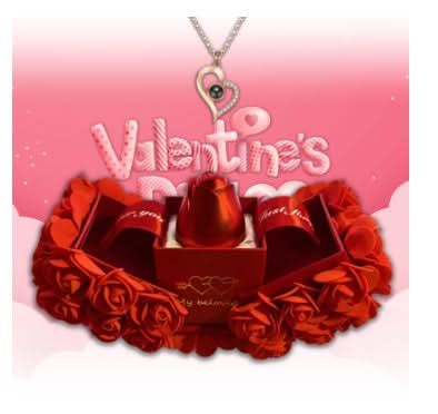 Preserved Rose Gift Box with Pendant Necklace