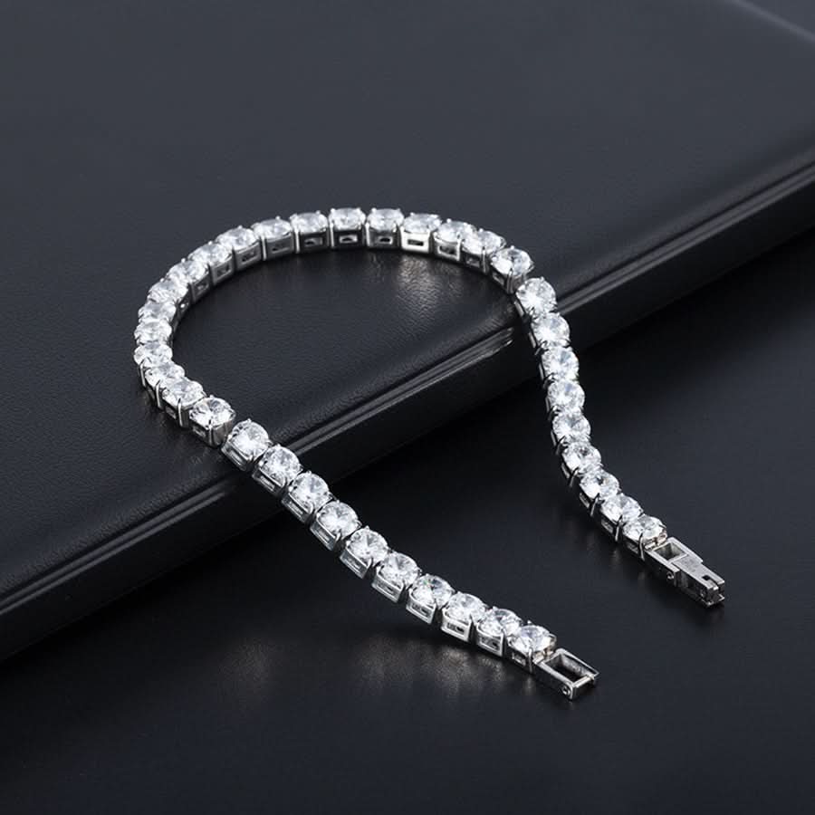 Sparkling Zircon Bracelet, Unisex, Detachable Extender Chain