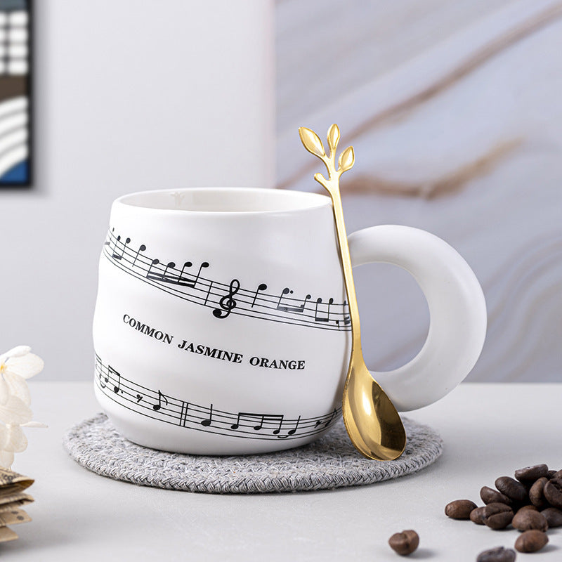 Retro Ceramic Music Mug Creative Spiral Milk Household High-end Design Coffee Cup