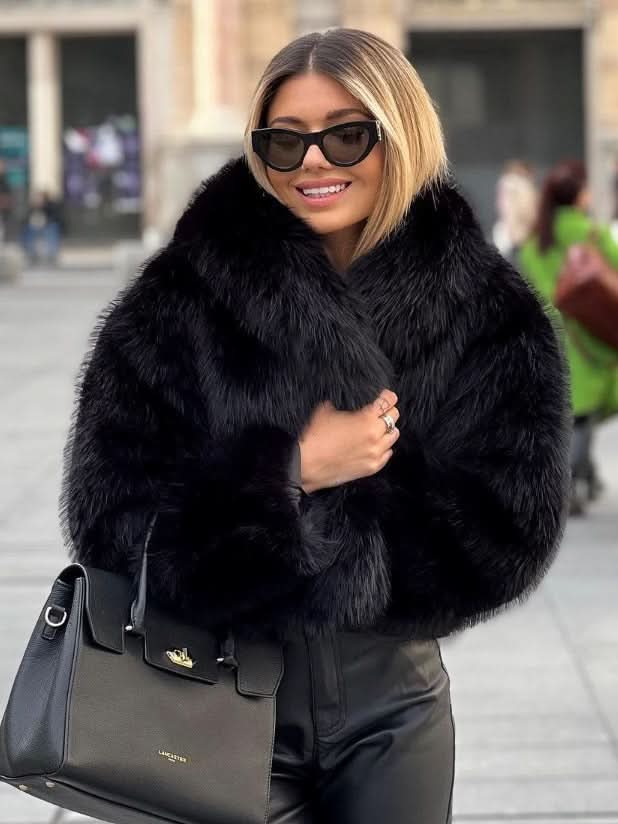 Manteau d'hiver en peluche chaude et épaisse, style tendance, veste à revers duveteuse, haut décontracté à manches longues pour femmes