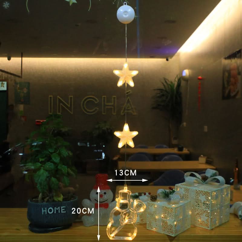 3-Pack LED Star Christmas Window Hanging Lights