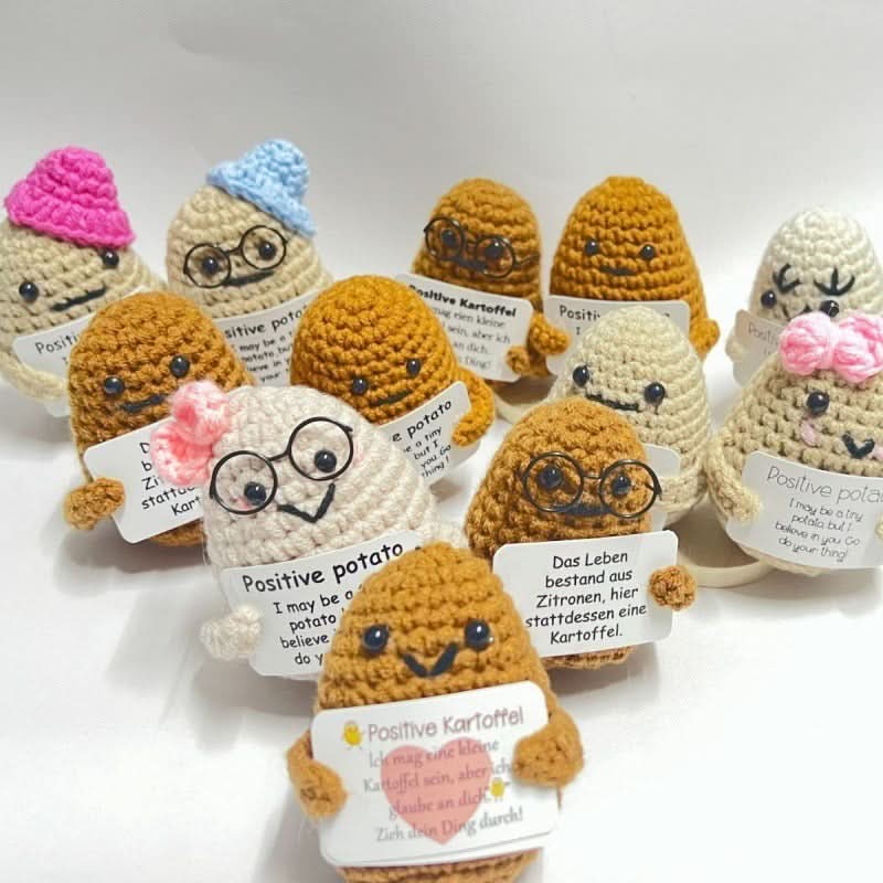 Positive Energy Potato Plush Knitted Doll With Card