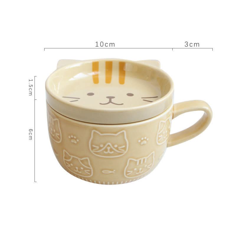 Japanese-Style Ceramic Cat Mugs