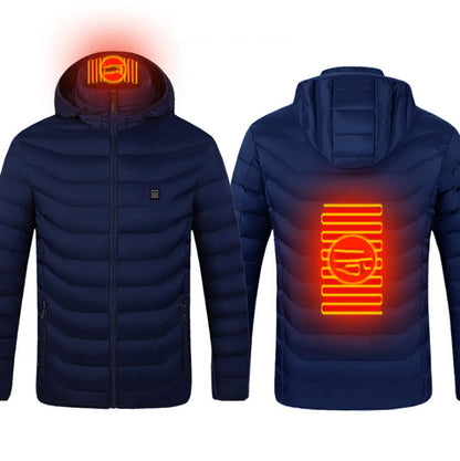 USB Heated Jacket for Men – 3-Level Electric Thermal Coat with Cotton Lining