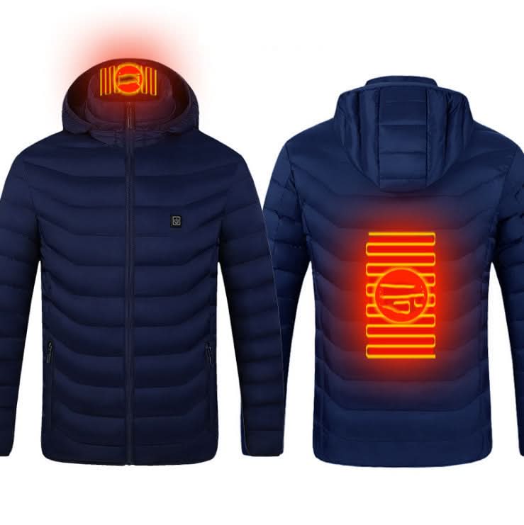USB-beheizbare Jacke für Herren – 3-stufiger elektrischer Thermomantel mit Baumwollfutter 
