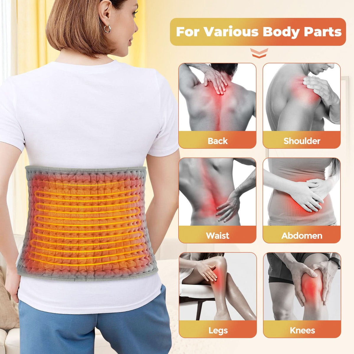 Heated Back Warming Belt with Adjustable Temperature