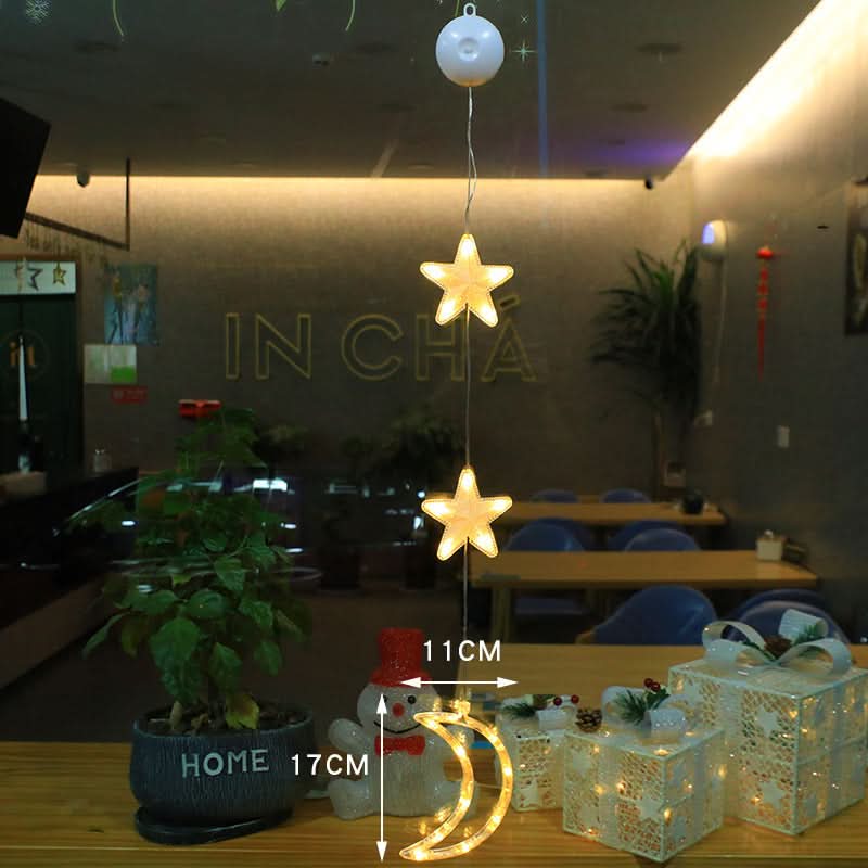 3-Pack LED Star Christmas Window Hanging Lights