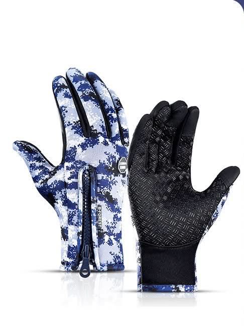 Gants d'hiver tactiles pour la moto, imperméables et doublés polaire, compatibles avec écrans tactiles et adaptés au sport.