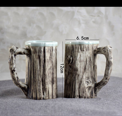 Textured Bark-Design Ceramic Mug