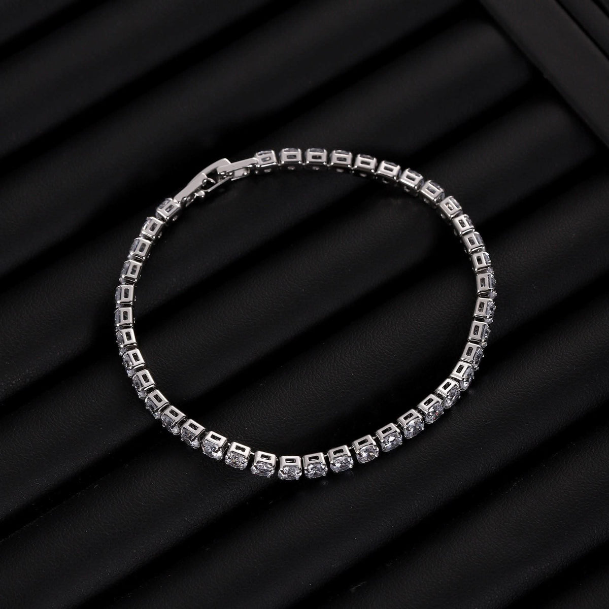 Sparkling Zircon Bracelet, Unisex, Detachable Extender Chain