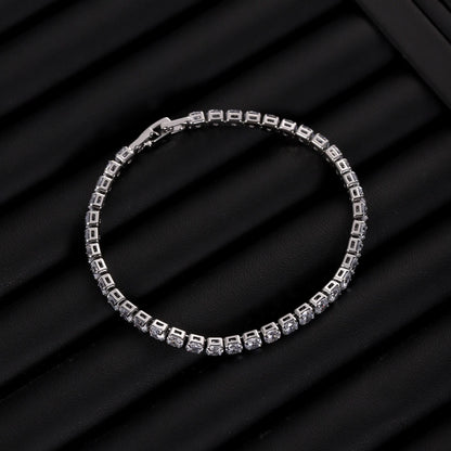 Luxury Sparkling Zircon Bracelet (Unisex) | Detachable Extender Chain | Premium Statement Jewelry for Daily, Beach, and Christmas Outfits