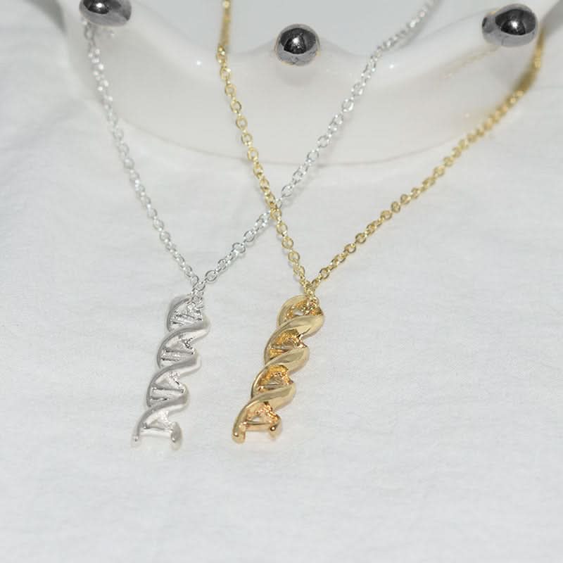 DNA Molecular Spiral Pendant Necklace