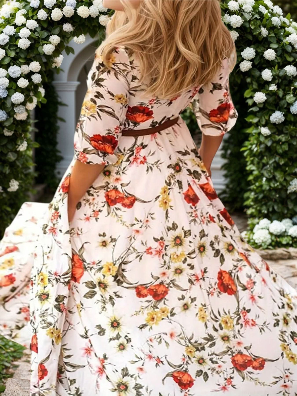 Women's Floral Printed Princess Dress