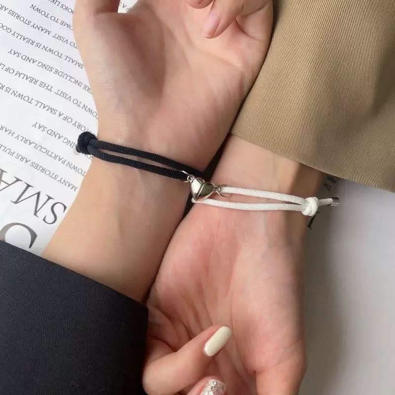 Wish Stone Love Magnet Hand-knitted Rope Couple Bracelet