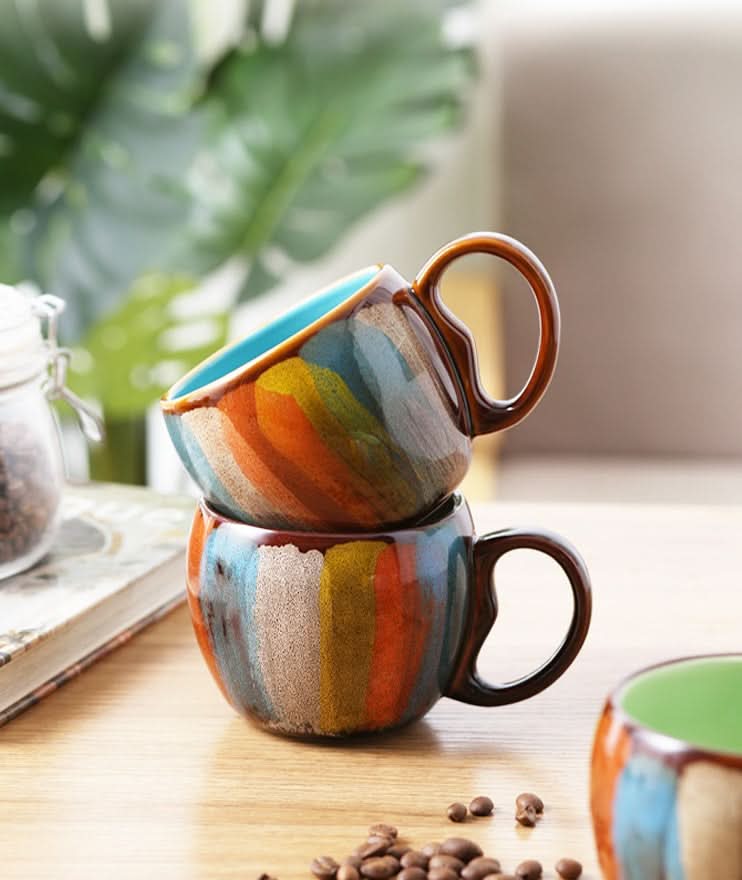 European-Style Ceramic Mug Set - 350ml