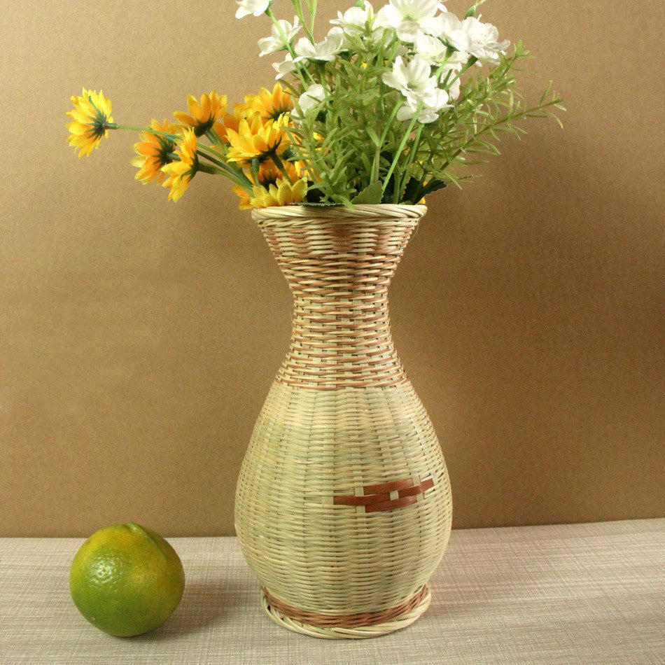 Household Fashion Handmade Bamboo Vase Simple Ornament