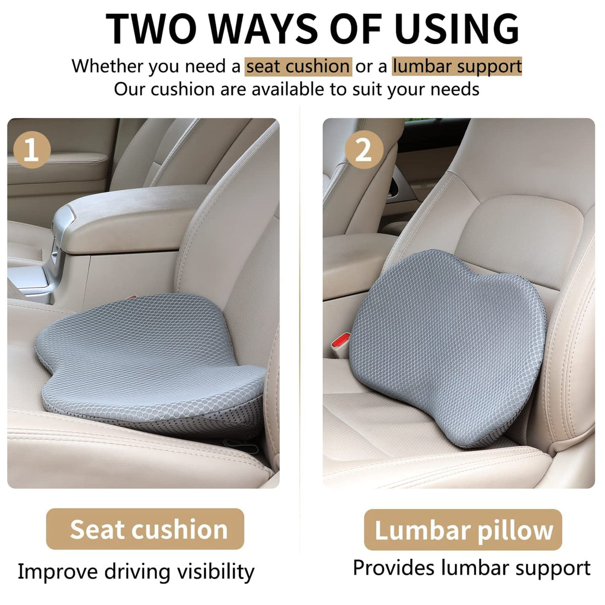 Contoured Car Seat Cushion