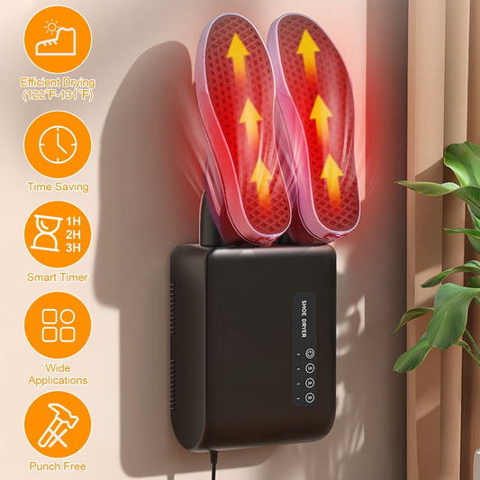 1Pc Portable Shoe Dryer Boot Shoe Warmer Deodorizer With 3 Timer Settings For Wet Boots Gloves Hats Garments