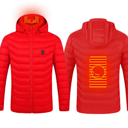 USB Heated Jacket for Men – 3-Level Electric Thermal Coat with Cotton Lining