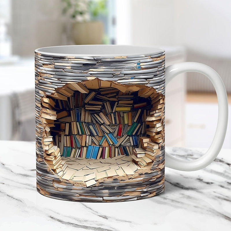 Book Mug- Ceramic 3D Printing Creative Space Multi-purpose Mug