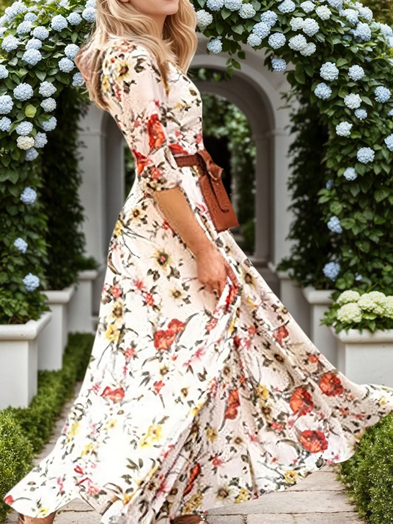 Women's Floral Printed Princess Dress